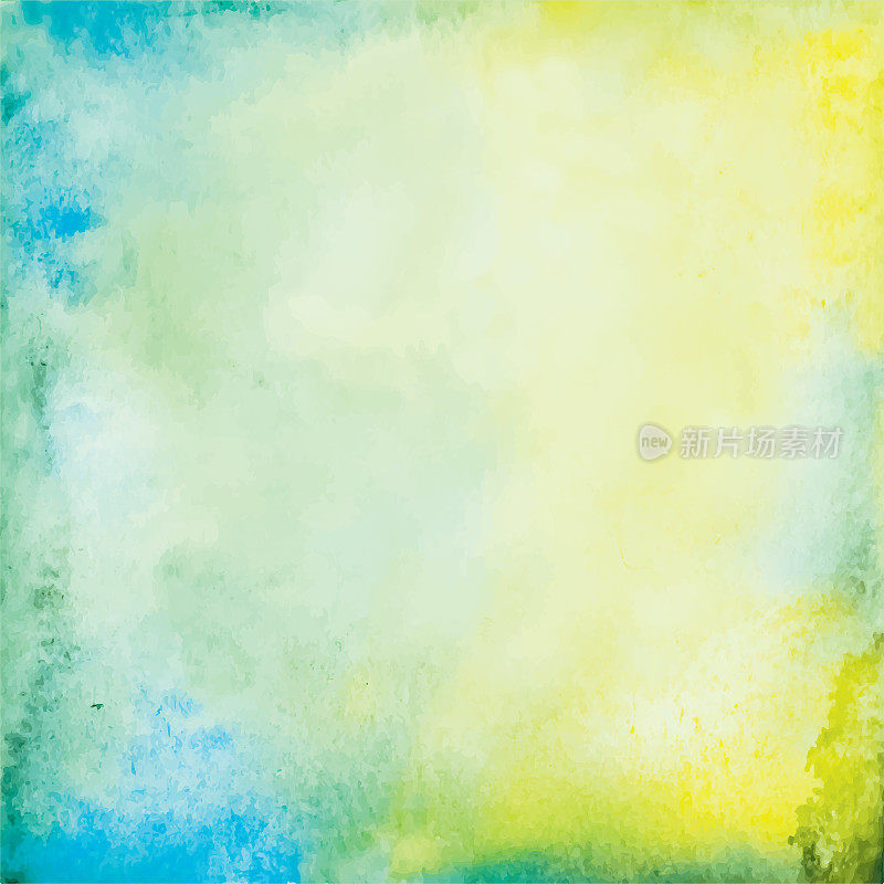 抽象蓝黄水彩背景。