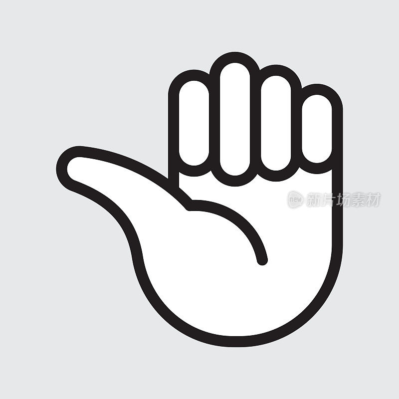 手图标与白色填充-可编辑的笔触