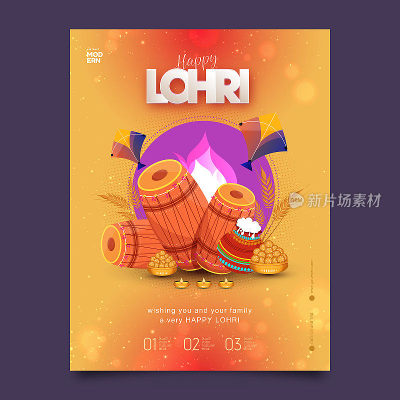 Lohri节日海报设计模板