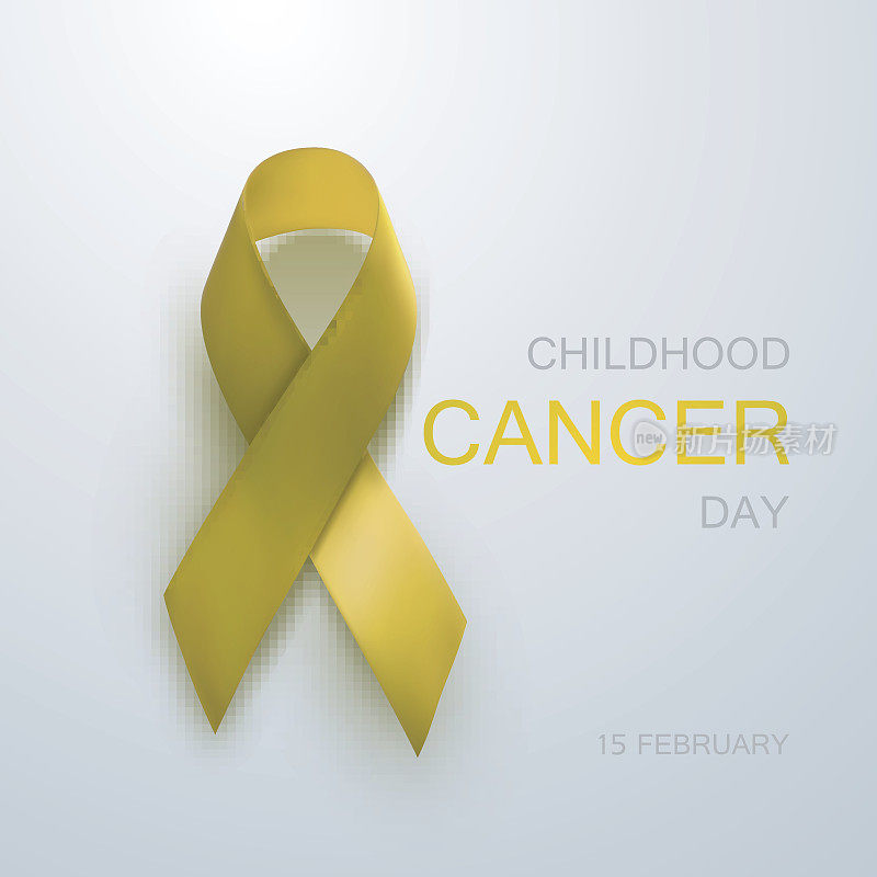 儿童癌症意识黄丝带。