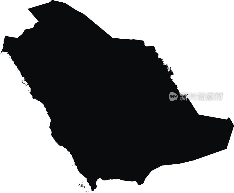 沙特阿拉伯地图上的白色背景矢量