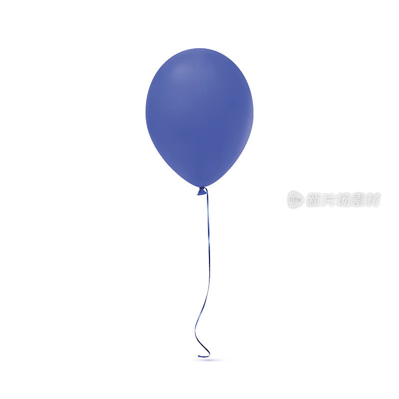 蓝色气球图标孤立在白色背景