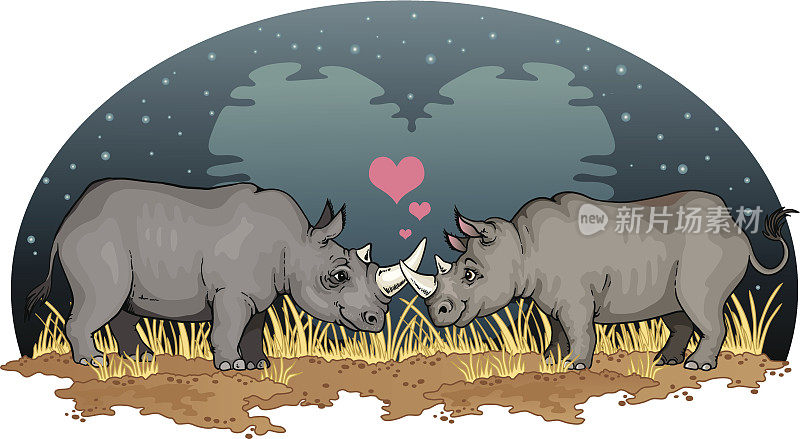 两个浪漫的犀牛