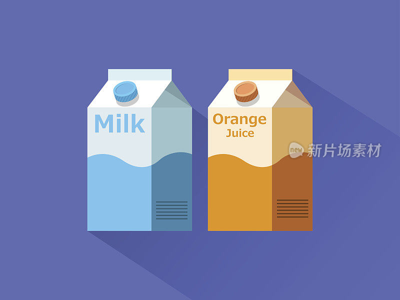 牛奶和果汁盒图标