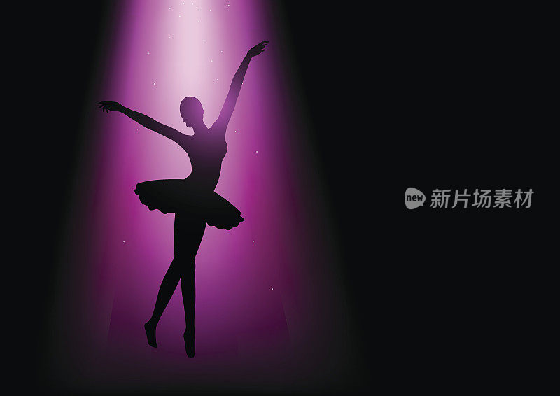 一个芭蕾舞演员的剪影插图