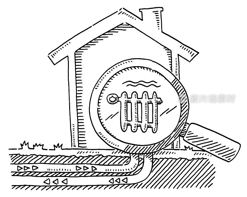 房屋加热放大镜绘图