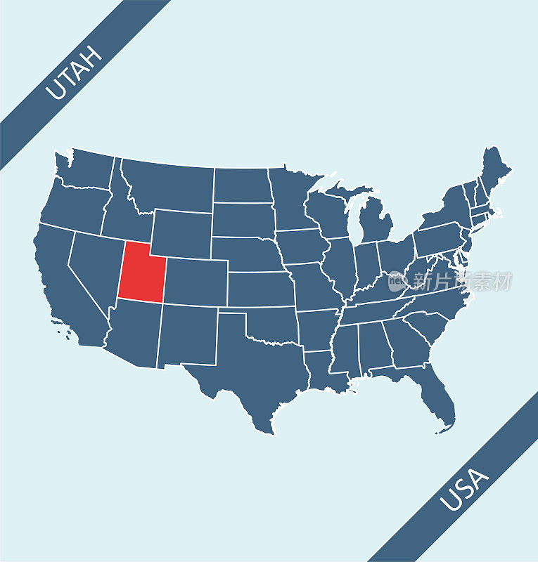 犹他州在美国地图上的位置
