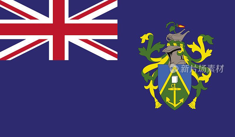 高度详细的旗帜皮特凯恩岛-皮特凯恩岛旗-国旗皮特凯恩岛-矢量皮特凯恩岛旗，EPS，矢量