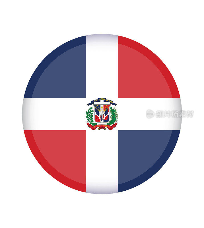 多米尼加共和国国旗，官方颜色和比例正确。多米尼加共和国国旗。矢量插图。EPS10。多米尼加共和国旗帜矢量图标。