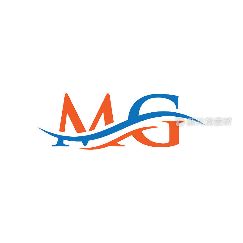 现代MG商标设计为企业和公司的身份。创意MG字母与豪华概念。