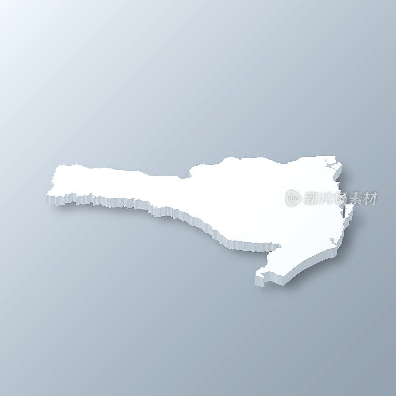 圣卡塔琳娜3D地图的灰色背景