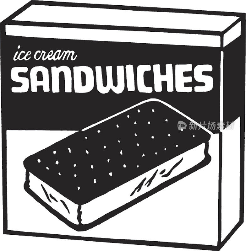 用一盒冰淇淋三明治做插图