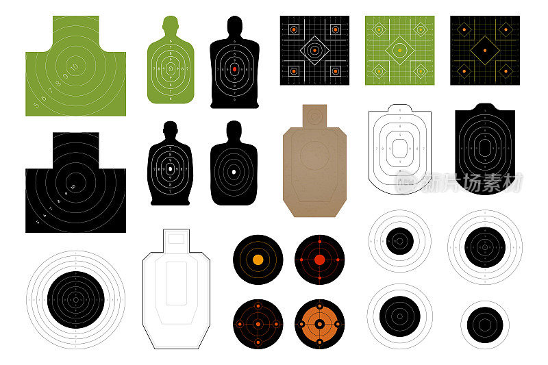 在步枪射击场、警察或军队训练场上进行射击练习的目标射击。