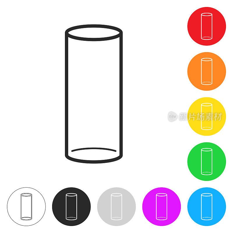 空玻璃。按钮上不同颜色的平面图标