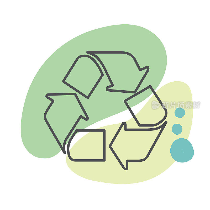 回收符号-环境细线图标