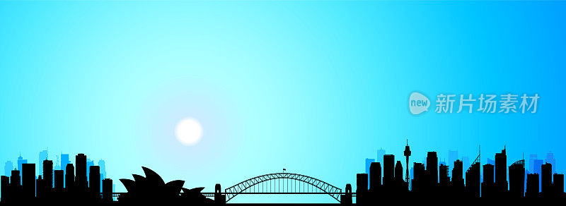 悉尼夜间剪影(所有建筑都是可移动和完成的)