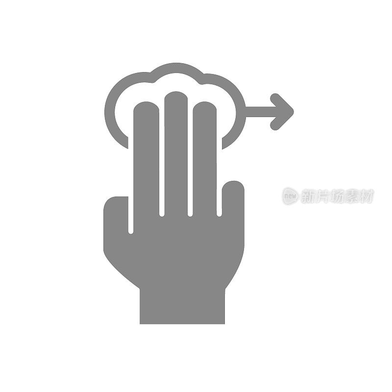 用三根手指轻击，向右滑动灰色图标。多触屏手指，3x点击符号