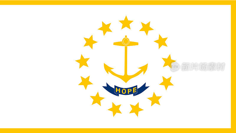 州罗德岛旗帜Eps文件-罗德岛旗帜矢量文件