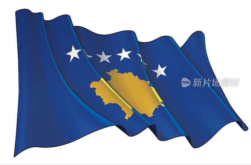 科索沃飘扬的旗帜