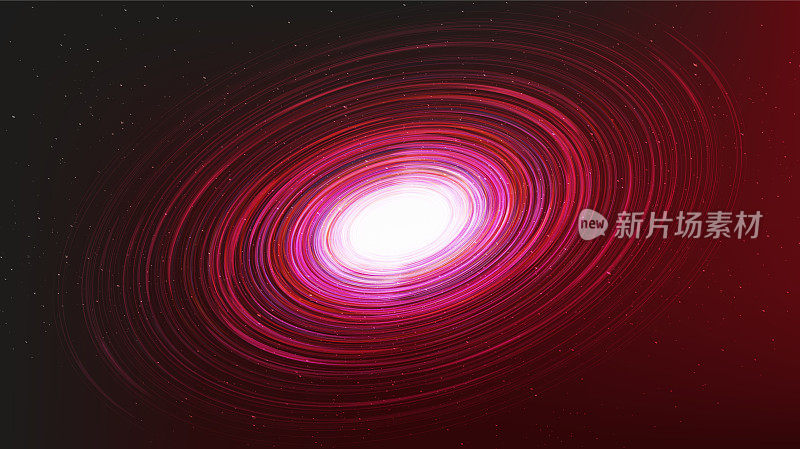 红色黑洞在红色星系背景与银河系螺旋，宇宙和星空的概念设计，矢量