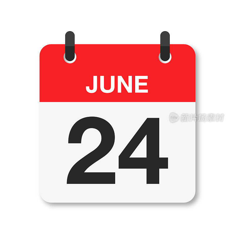 6月24日-每日日历图标-白色背景