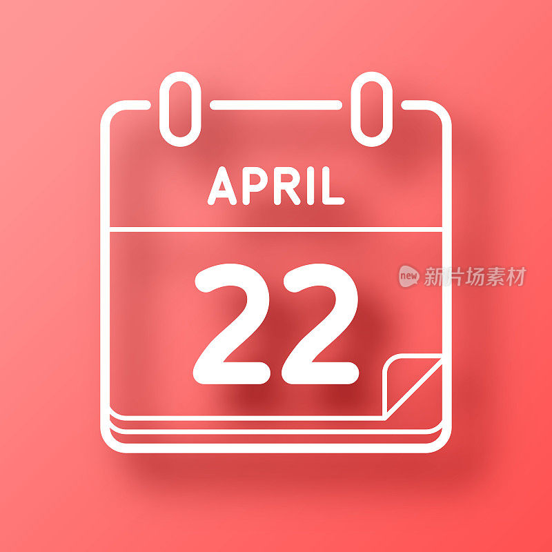 4月22日。图标在红色背景与阴影