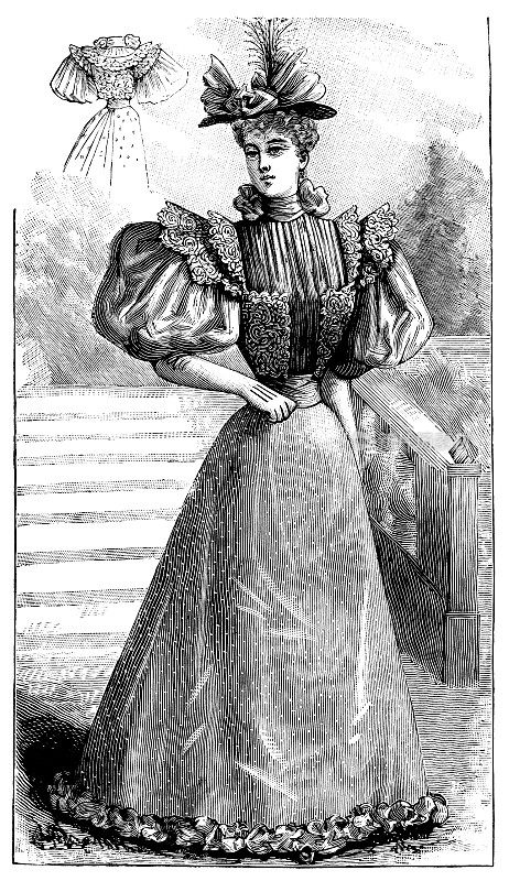 法国时装――真丝连衣裙(正面和背面)