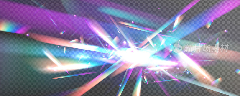 设置彩虹水晶光泄漏耀斑反射效果。