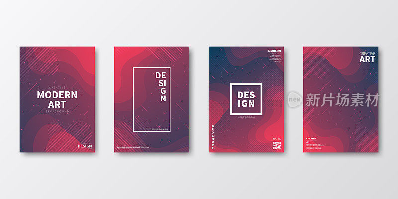 宣传册模板排版，红色封面设计，商业年报，宣传单，杂志