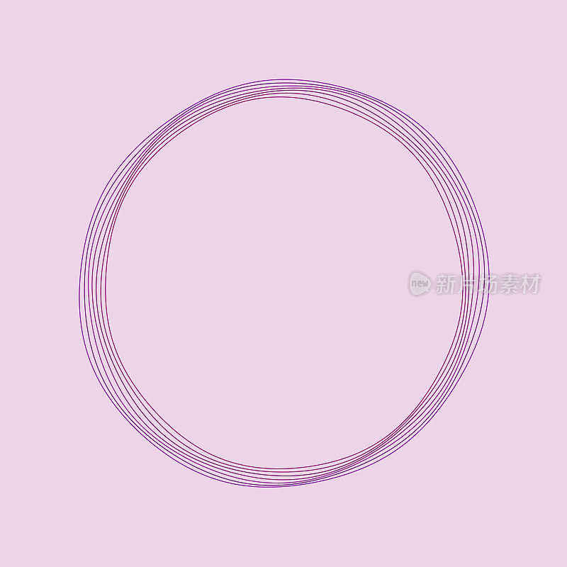 一个迷人的紫色重叠细线圆形，设置在浅紫色的背景。