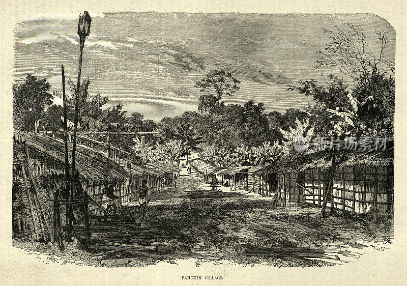 19世纪《非洲历史》，加蓬的芳或帕侯因村