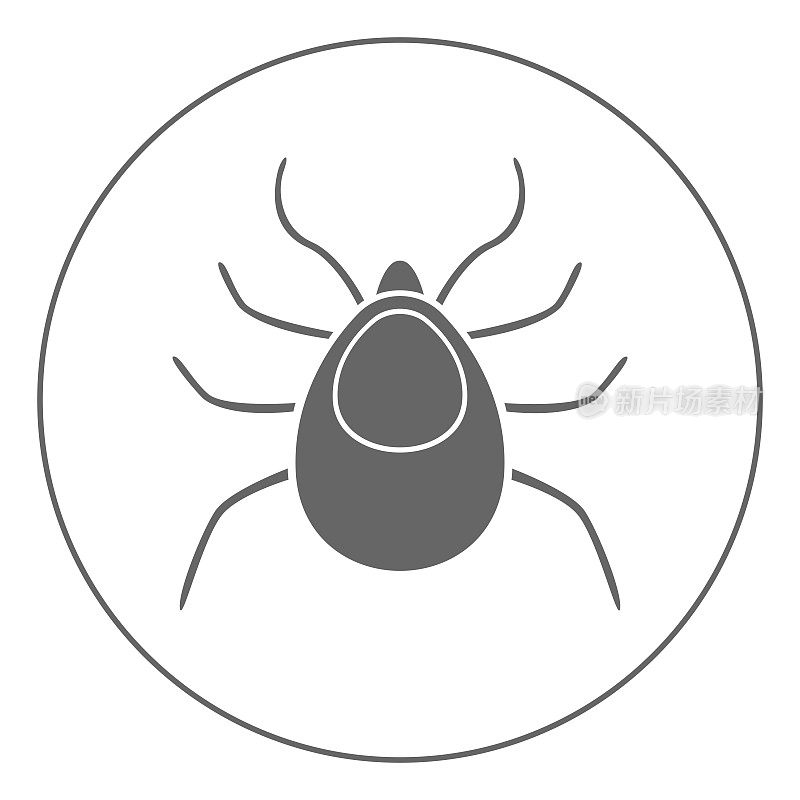 螨图标。蜱虫的象征。向量