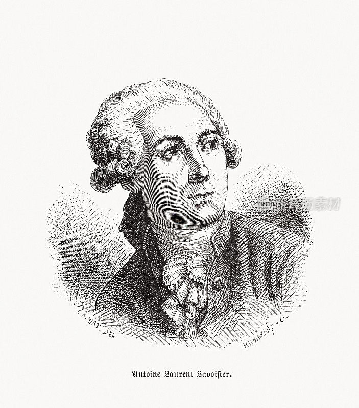 安托万-洛朗・德・拉瓦锡(1743-1794)，法国化学家，《木刻》，1893年出版