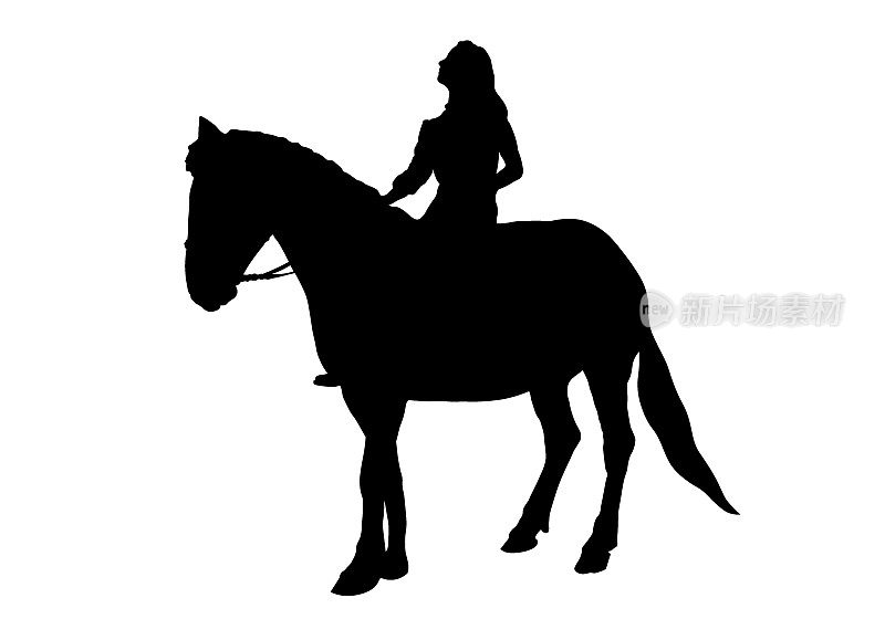 一个骑着马的少女