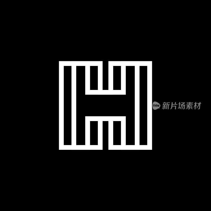 字母H实心标志