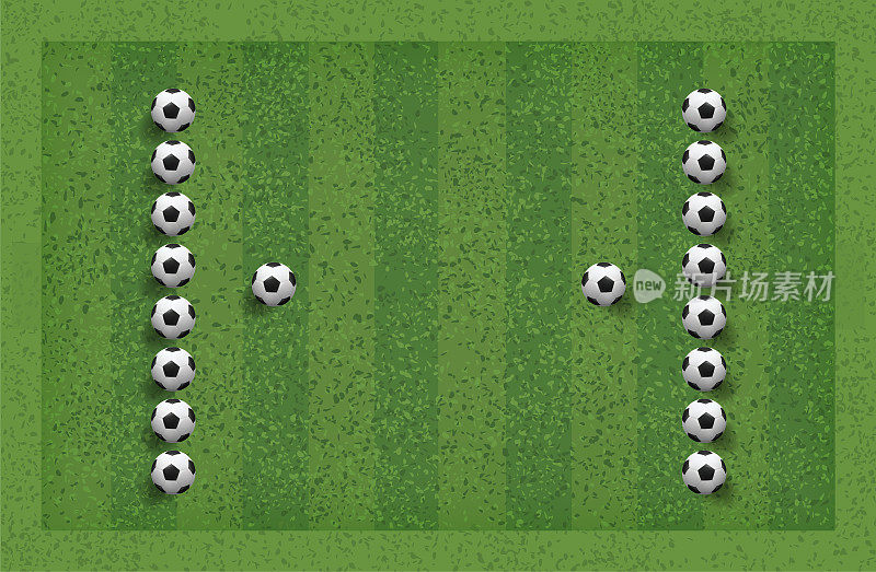 足球以绿茵茵的草地球场为背景。