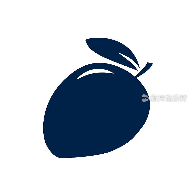 芒果图标logo模板孤立在白色背景上。