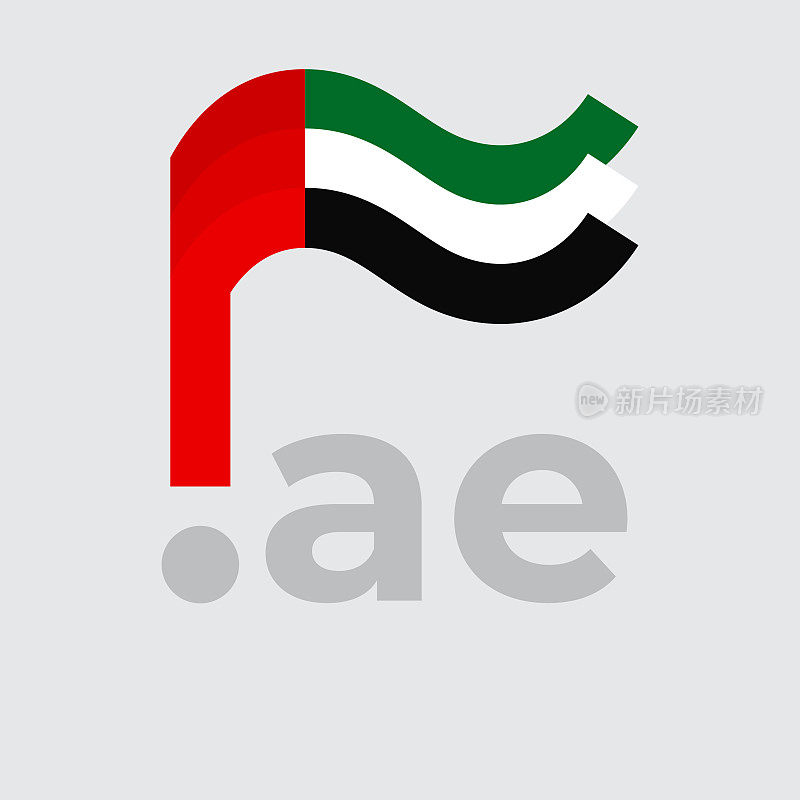 阿联酋国旗图标。阿联酋国旗，地图标记的原始简单设计。设计元素，模板国家海报与ae领域。阿联酋国家爱国旗。矢量图