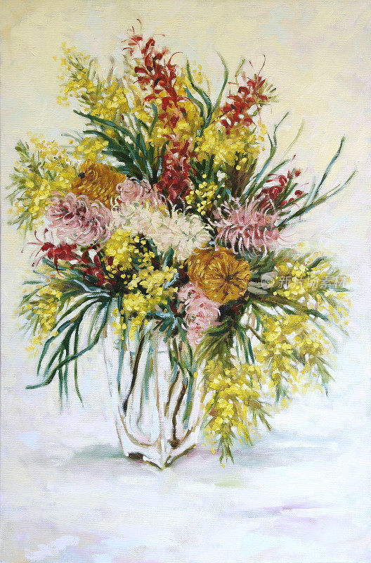 静物澳洲本土花卉油画