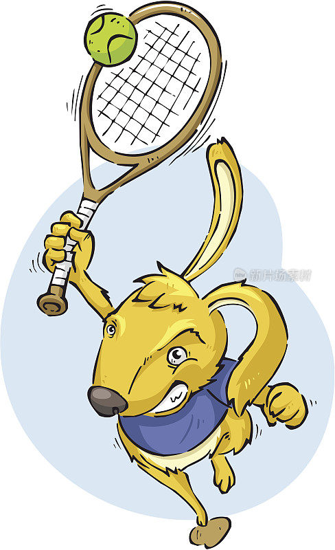 兔子运动球拍球狂怒打网球