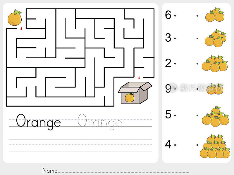 数数橘子，并与数字匹配-摘苹果迷宫游戏