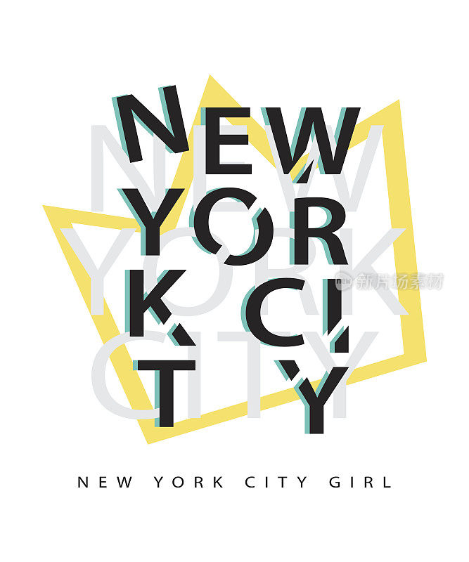 纽约市矢量打印t恤平面设计