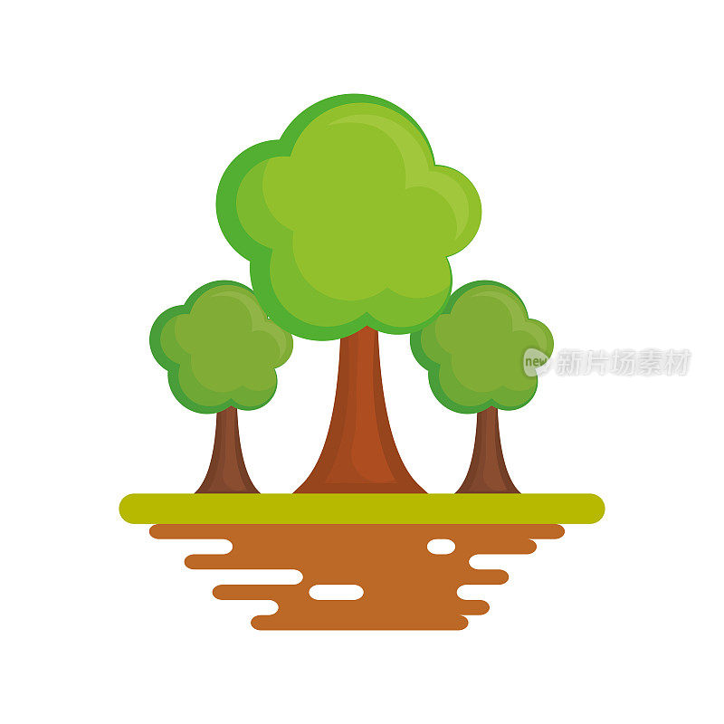 树木自然象征卡通
