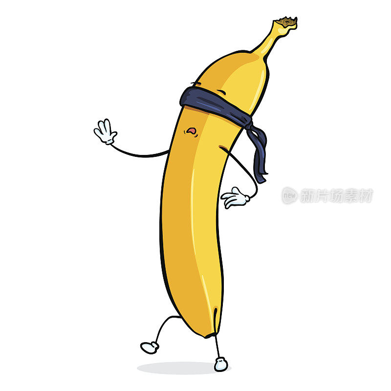 带有致盲绷带的矢量香蕉角色