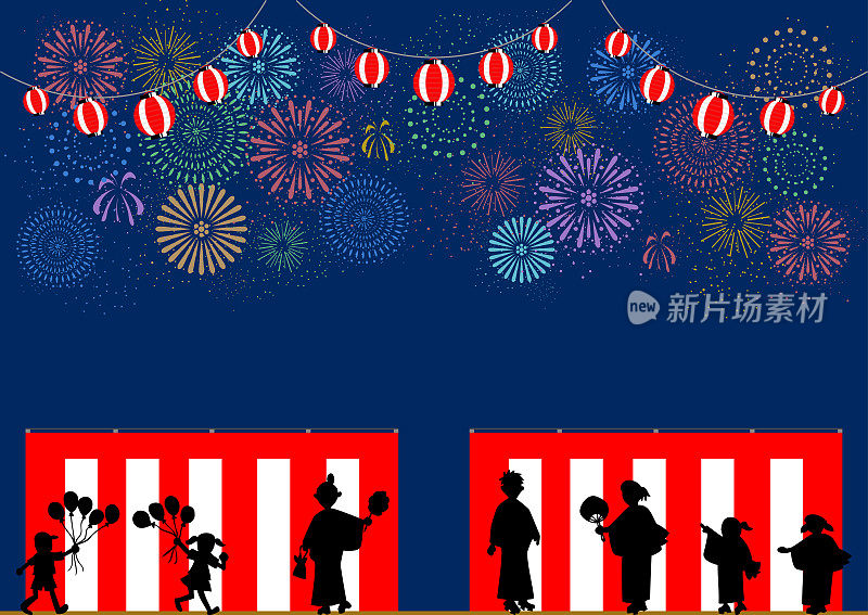 日本传统节日形象插画与纸灯笼