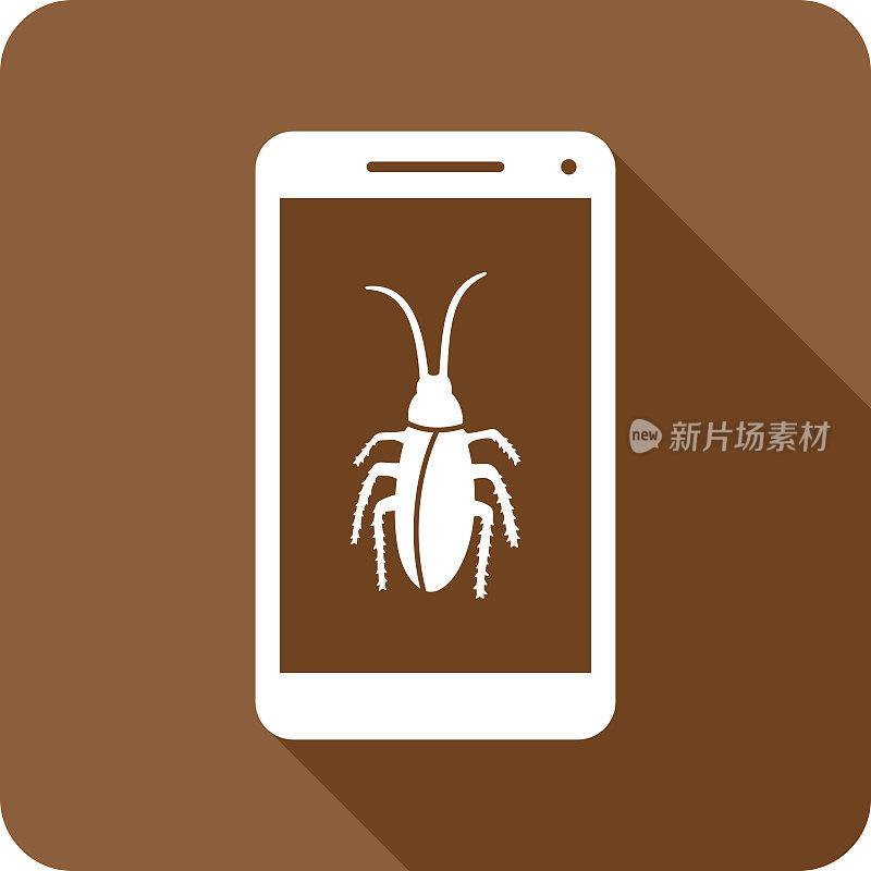 蟑螂智能手机图标剪影