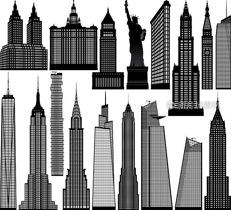 高度精细的纽约城市建筑