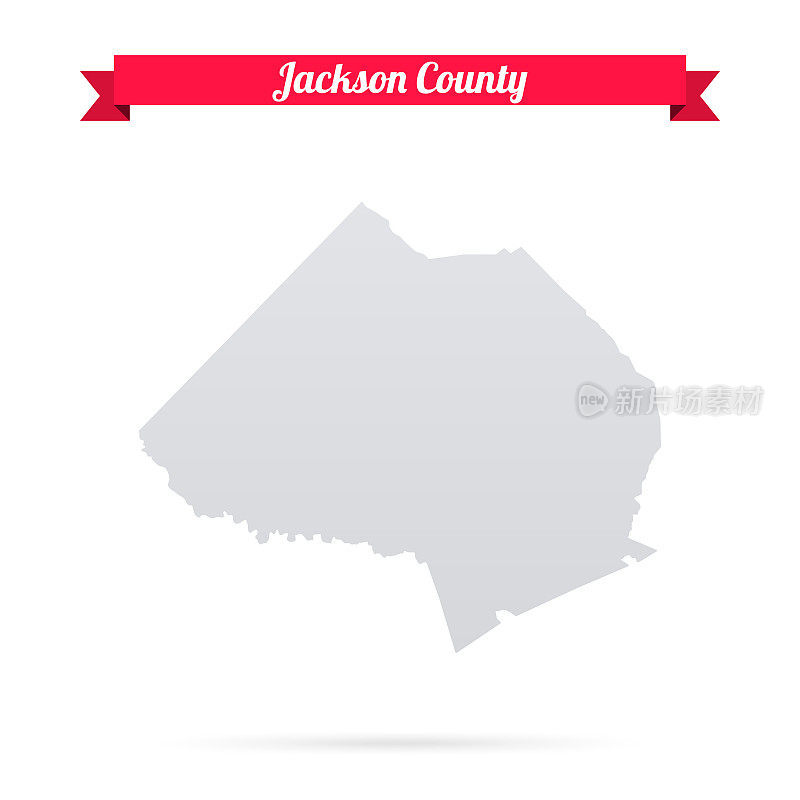 杰克逊县，乔治亚州。白底红旗地图
