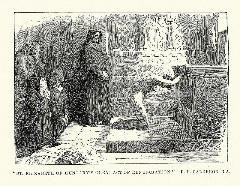 匈牙利的圣伊丽莎白的伟大放弃行为，后菲利普Hermogenes卡尔德龙，19世纪
