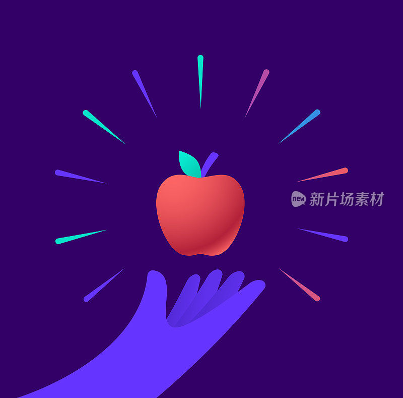 苹果采摘健康饮食教育水果现代设计